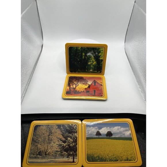 4 - COUNTRY SCENE COASTER'S WITH FELT BACKS VINTAGE SEE ALL - Picture 8 of 16
